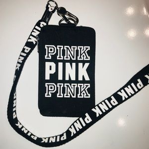 Pink/VS travel wallet with lanyard